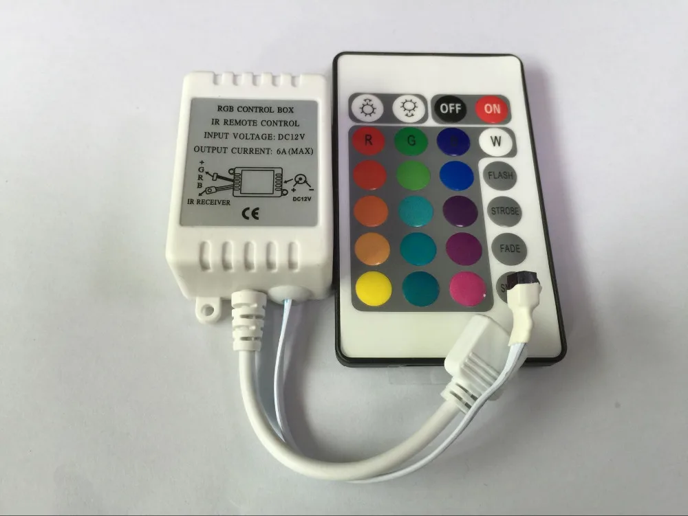 12В 3x2A мини 24Key RGB контроллер ИК пульт дистанционного управления с приемником для