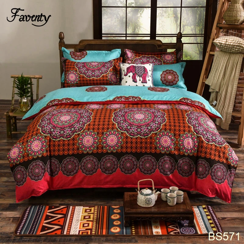 Новый богемный Boho постельных принадлежностей 3D королева цветник простыня