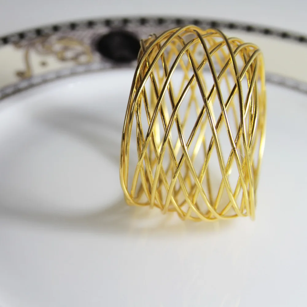 qn19012101 free shipping gold silver wires napkin ring wedding holiday decoration cheap holder 12 pcs | Дом и сад