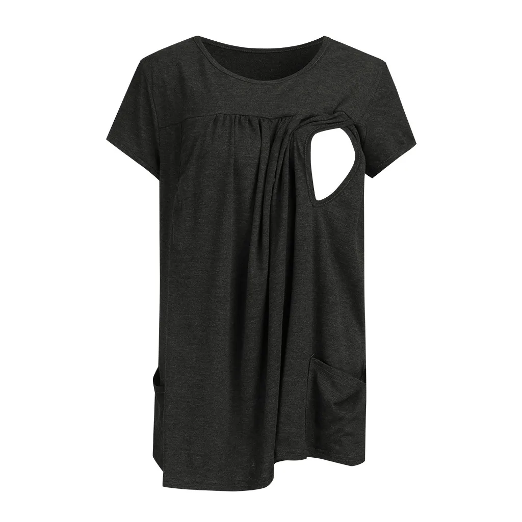 Одежда для кормящих без рукавов однотонный топ беременных футболка кормления