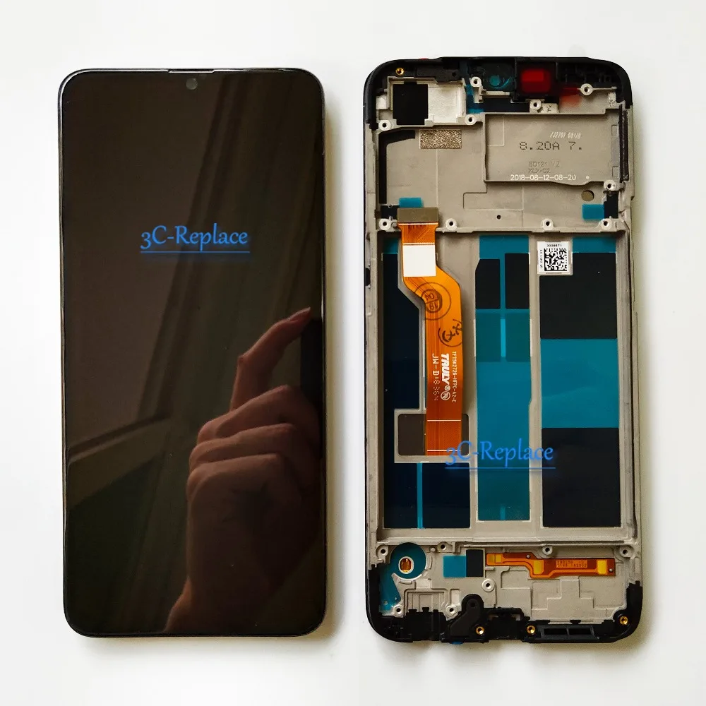 Протестированный Черный 6,3 дюймовый для OPPO F9 CPH1825/F9 Pro CPH1823 Полный ЖК-дисплей кодирующий преобразователь сенсорного экрана в сборе с рамкой