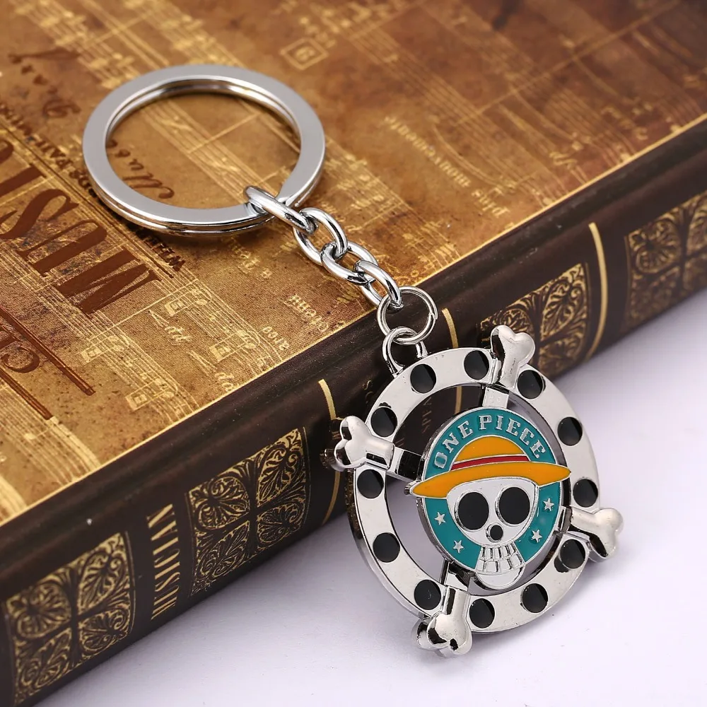 One Piece Figure Keychain Franky Silver Metal Pendant Key Ring Car Chaveiro key Holder Cosplay Jewelry Gift Men | Украшения и