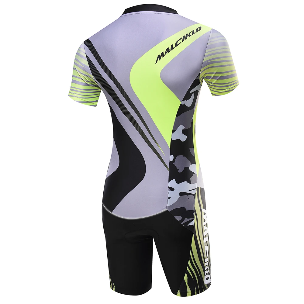 Malciklo Триатлон костюм эластичный для велоспорта Джерси плотный Skinsuit плавания