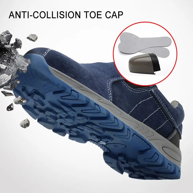 Мужская обувь со стальным носком безопасные рабочие ботинки дышащие без