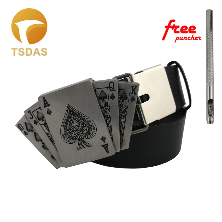 Серебряная пряжка для ремня покер подходит 4 см Ширина ремень мужской ковбойский