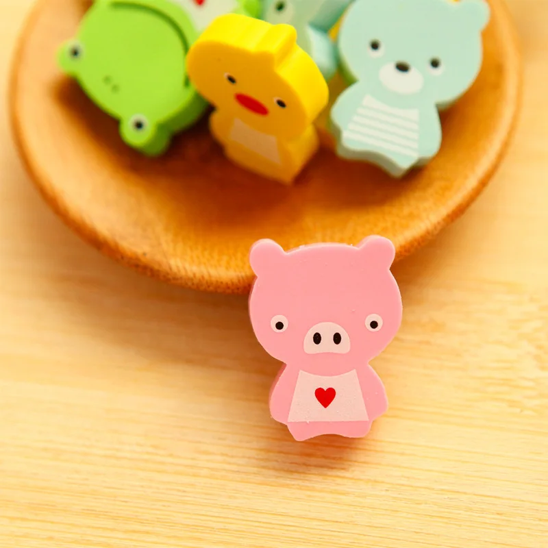 4 шт. Kawaii резиновые ластики зоопарка детские подарочные узкие брюки смешные
