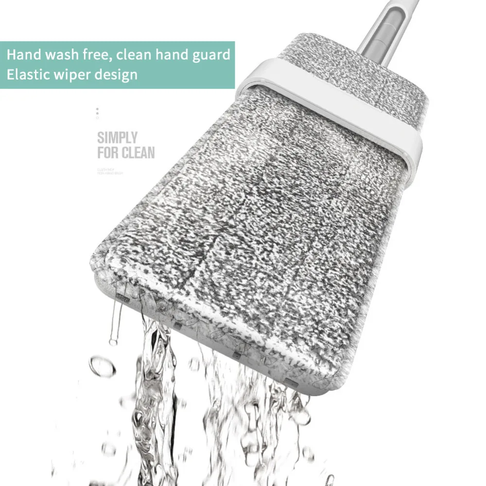 360 degree spin magic mop double use floor flat mop brush hand press flat cleaning mop lazy spin mop white
