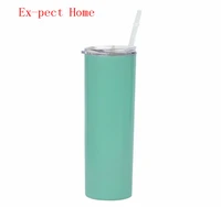 300pcs 20oz Vacuum Tumbler Stainless Steel Skinny Tumbler Vacuum Insulated Straight Cup Beer Coffee mugs with straws  lids