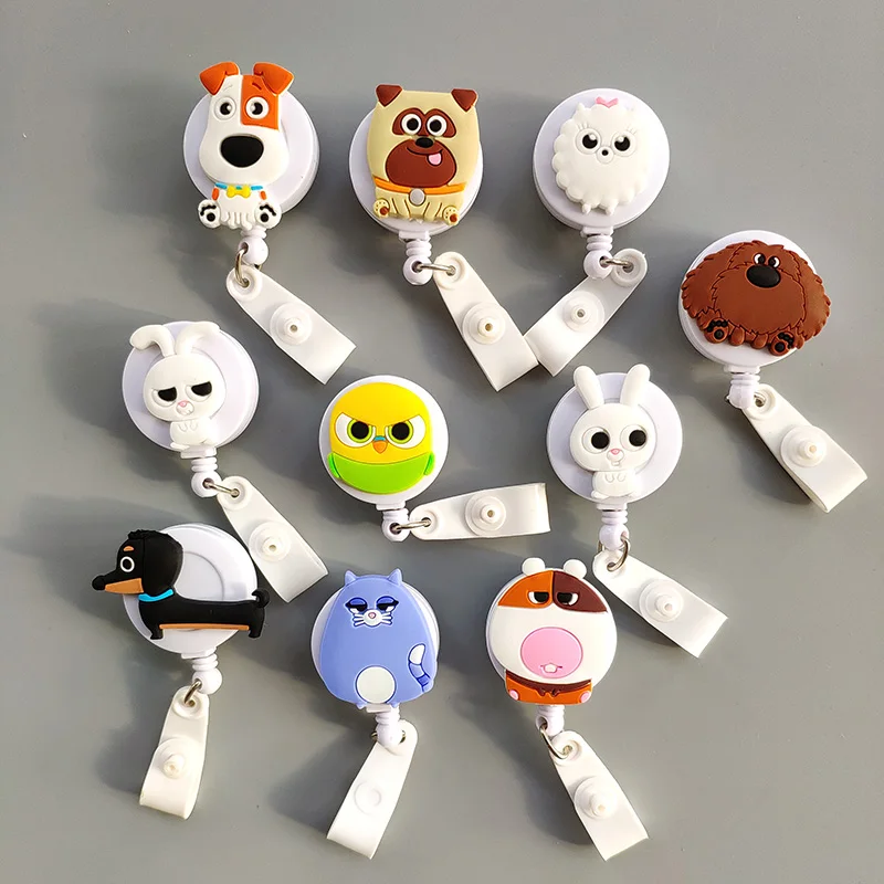 10 PCS Cartoon Nursing Retractable Badge Holder Nurse Badge Holder Badge Reel Retractable for Work Id Card Holder Nurse Gift