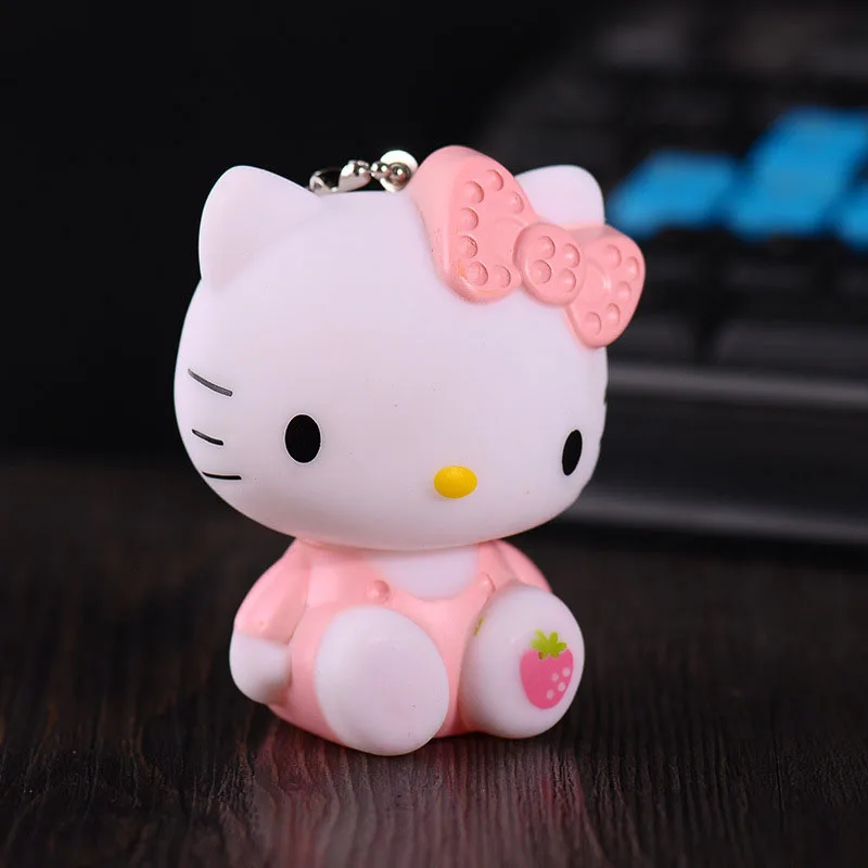 Милый мультяшный брелок из ПВХ с котом Hello Kitty кукла кожаный шнур держатель для