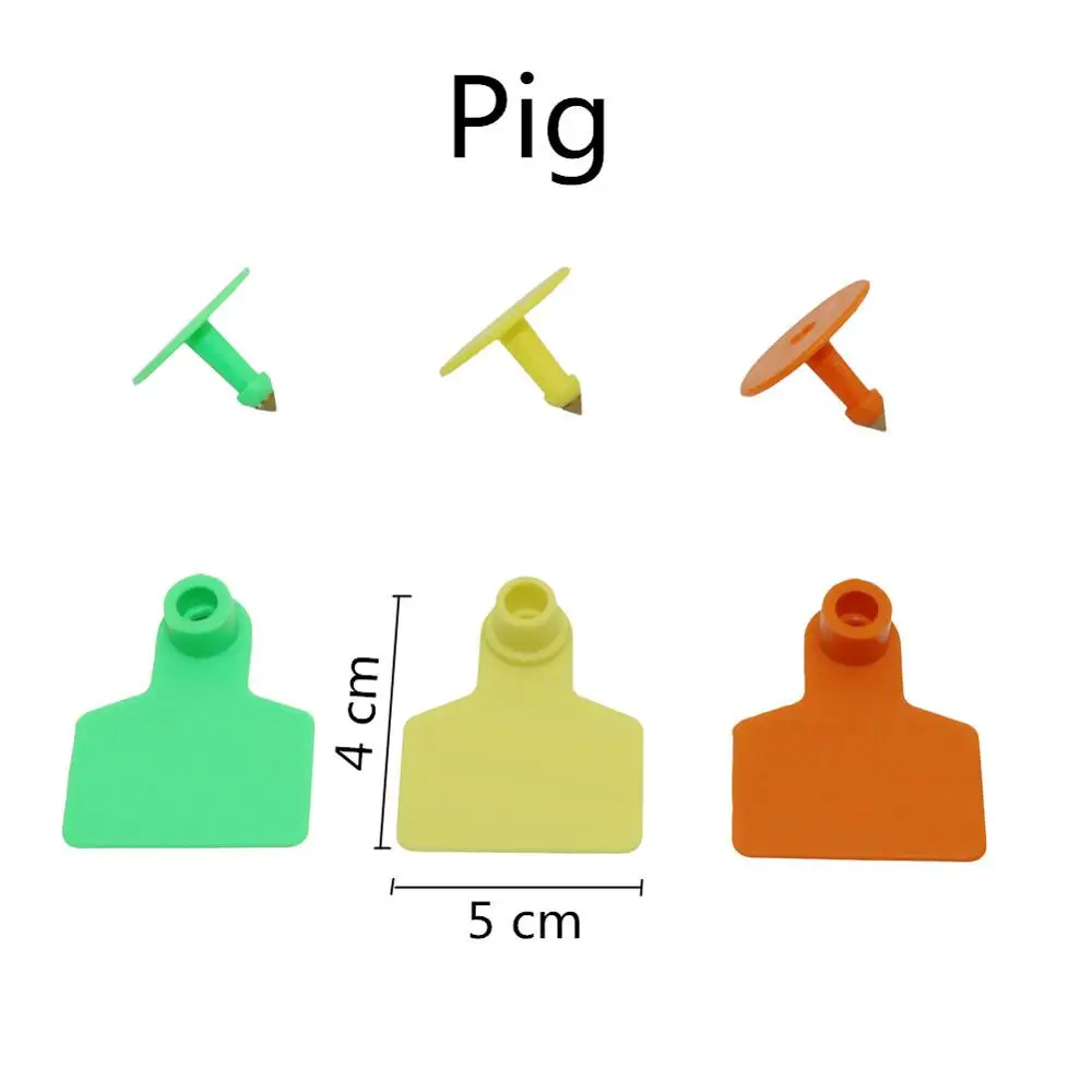 Pig DIY на заказ, бирка для ушей из овечьей шерсти, лазерная печать, имя, номер телефона, логотип, свинья, крупный рогатый скот, кролик, ферма, животное, Ушная бирка - Цвет: Pig