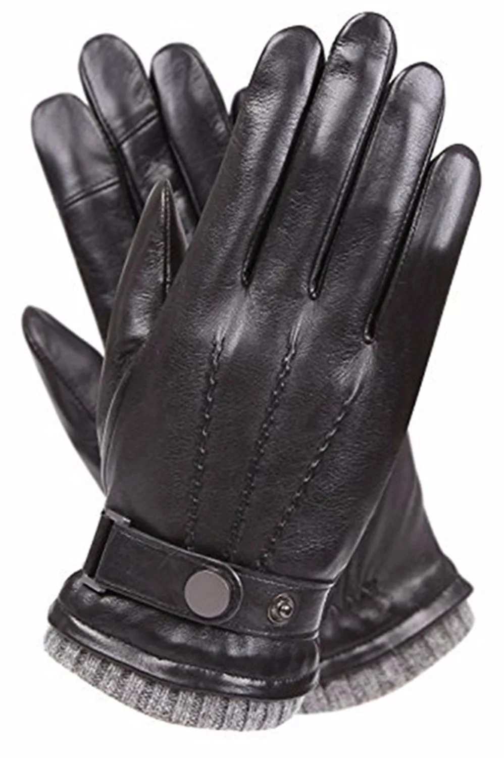Мужские кожаные перчатки с вязаными манжетами мужские|mens leather gloves|leather gloves menleather |