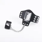 Оптовая продажа, Лидер продаж, косплей из аниме атака на Титанов, черный кожаный браслет с логотипом корпуса