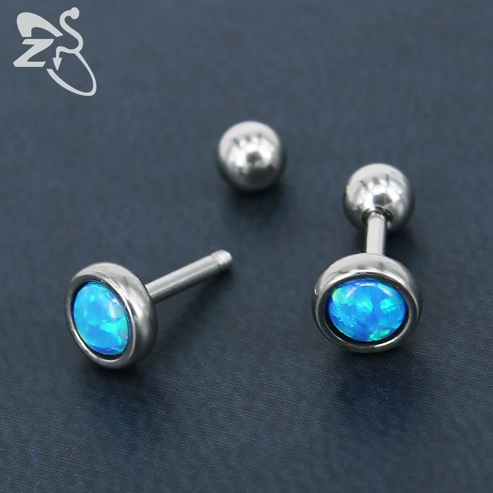 Модные серьги гвоздики с опалом Brinco 316 хирургические стальные Ушные Шпильки для