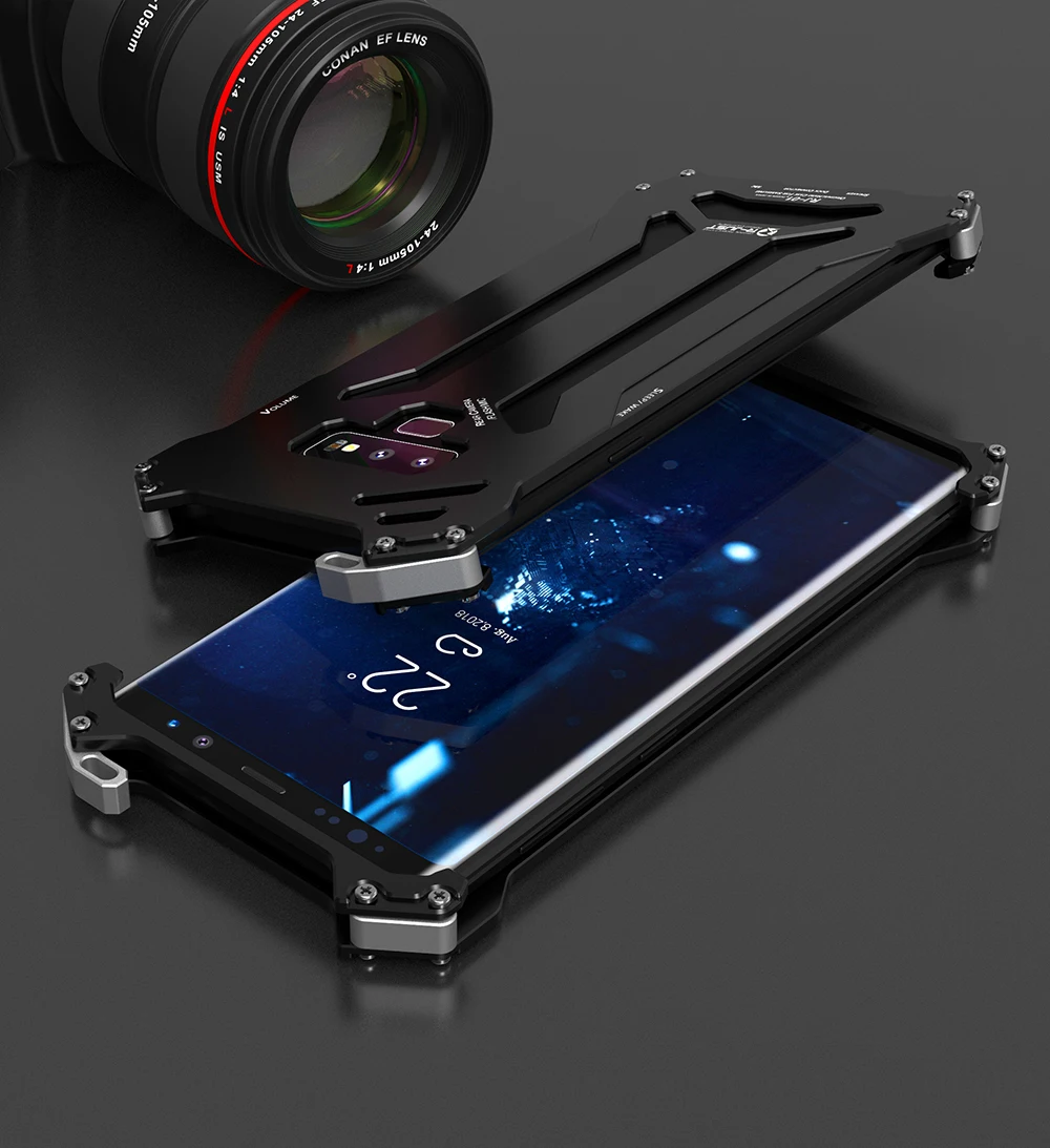 R-JUST серии Gundam металлический бампер для SAMSUNG Galaxy S9 S8 PLUS NOTE 9 8 7 5 fe S7 Edge Note9 Броня Doom алюминиевый корпус Чехол