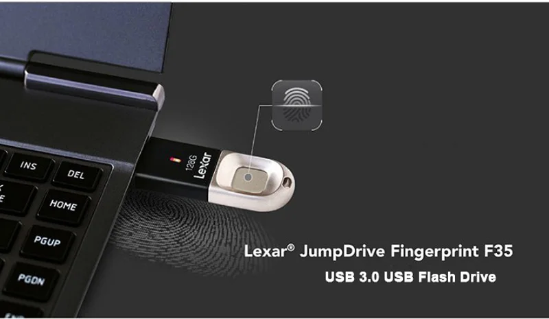 Lexar флеш-накопитель usb 3,0 64 Гб Распознавание отпечатков пальцев Флешка animado Memory stick F35 Флешка memoria cle usb диск на ключ