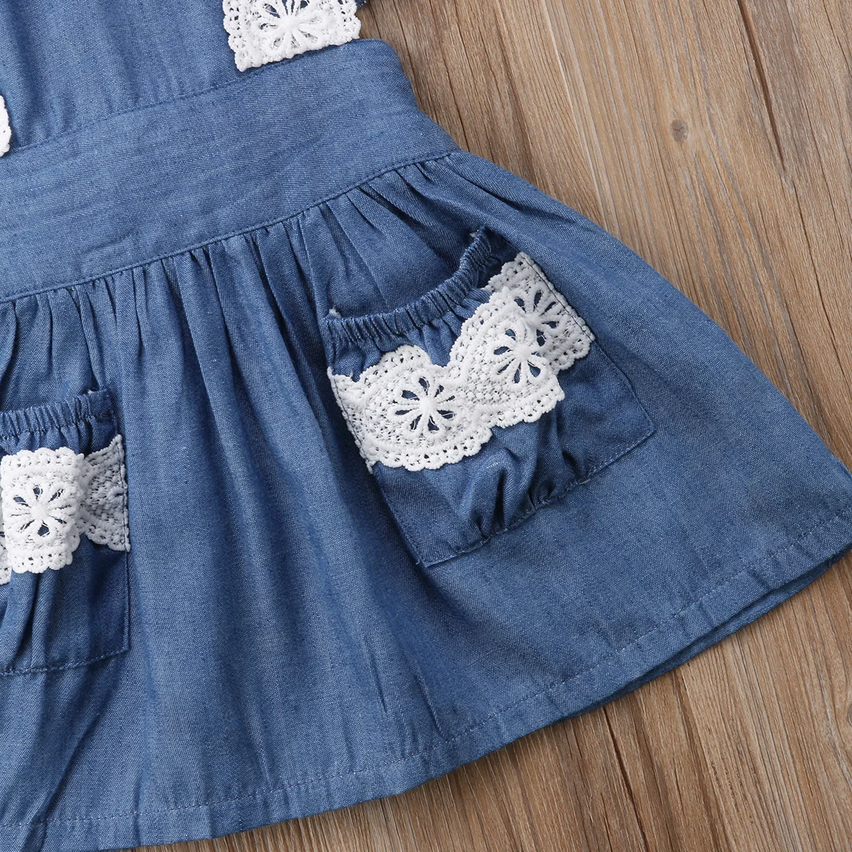 Summer Princess Baby Kids Girls Sundress Toddler Denim Lace Dress Clothes Dresses Sleeveless Cute Clothing | Детская одежда и