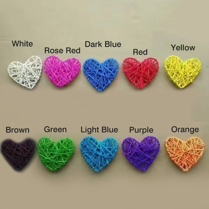 

5pcs/lot 10cm Rattan Heart Sepak Takraw For Christmas Birthday Party & Home Wedding Party Decoration Rattan Ball 10 Colors