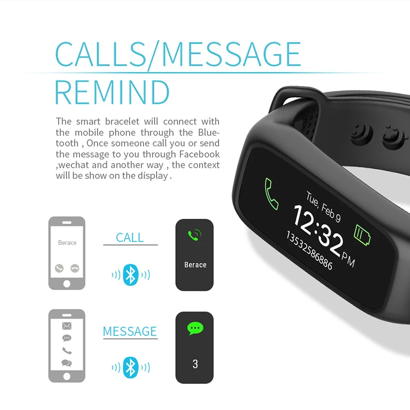 New L30t Smart Band Bracelet Full color TFT-LCD Screen Dynamic Heart Rate Monitor Bluetooth Smartband for IOS Android Phone | Электроника