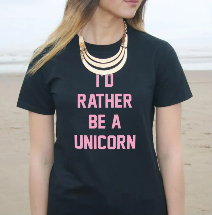 Женская хлопковая Футболка с принтом я предпочитаю Единорога | одежда