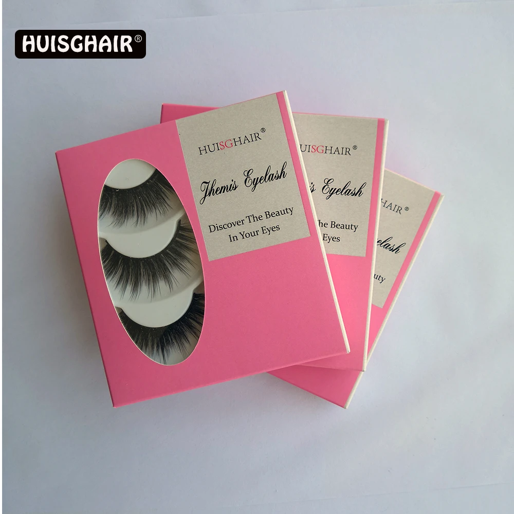 HUISGHAIR новинка 3 шт./лот 100% ручная работа искусственная норковая полоска для ресниц