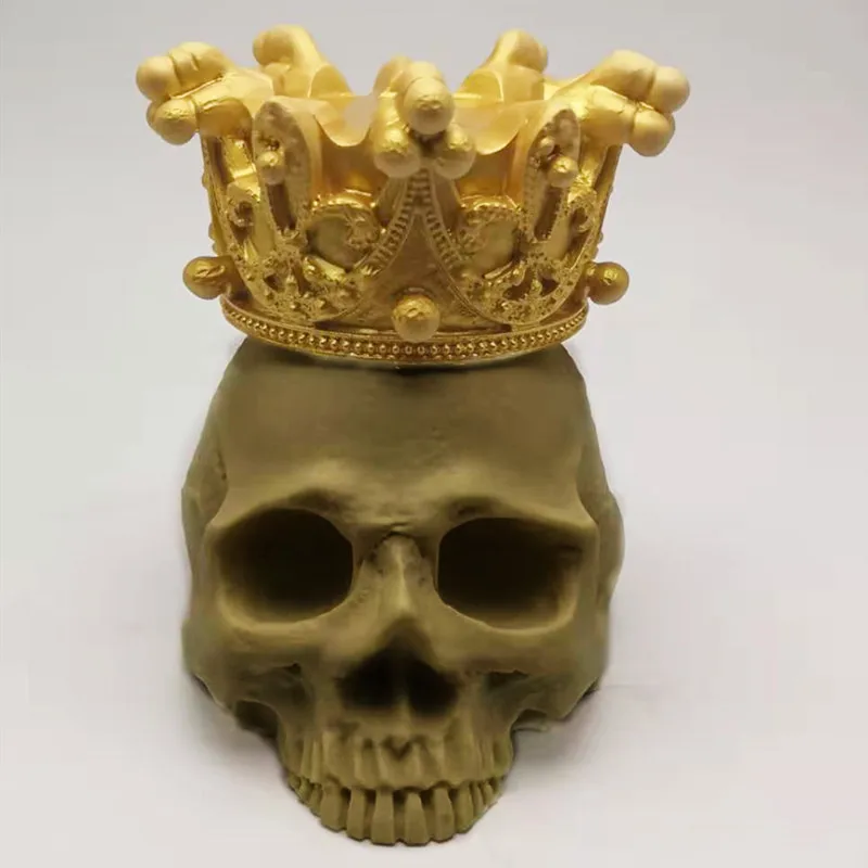 Новый товар! 3D Силиконовая форма в виде черепа короны домашний подсвечник