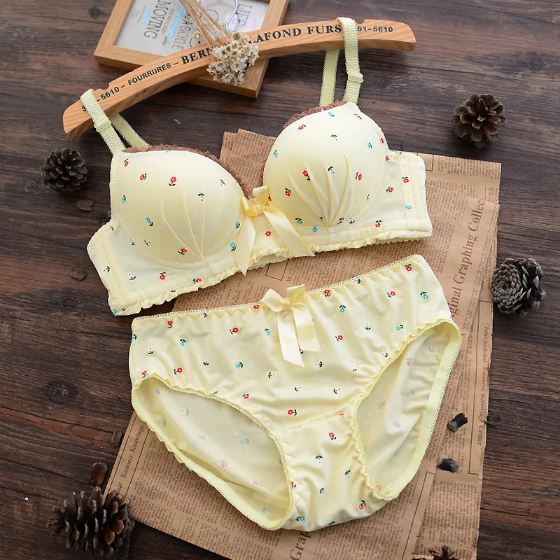 Женский бюстгальтер набор бесшовный хлопковый комплект удобного нижнего белья с