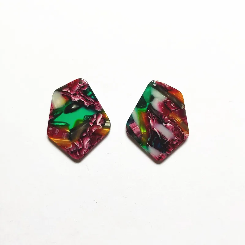 Color as shown Новое поступление! 37x28 мм 50 шт. уксусная кислота неправильной формы подвески для сережек аксессуары, детали для серег ювелирных изделий - Цвет: Color as shown