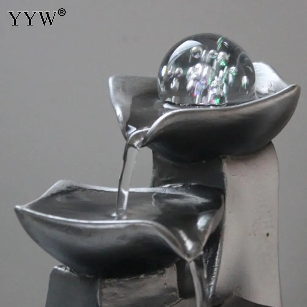 

Indoor Decoration Craft Resin Rockery Water Fountains Creative LED Home Decor Figurines Feng Shui Water Fountain Office Crafts
