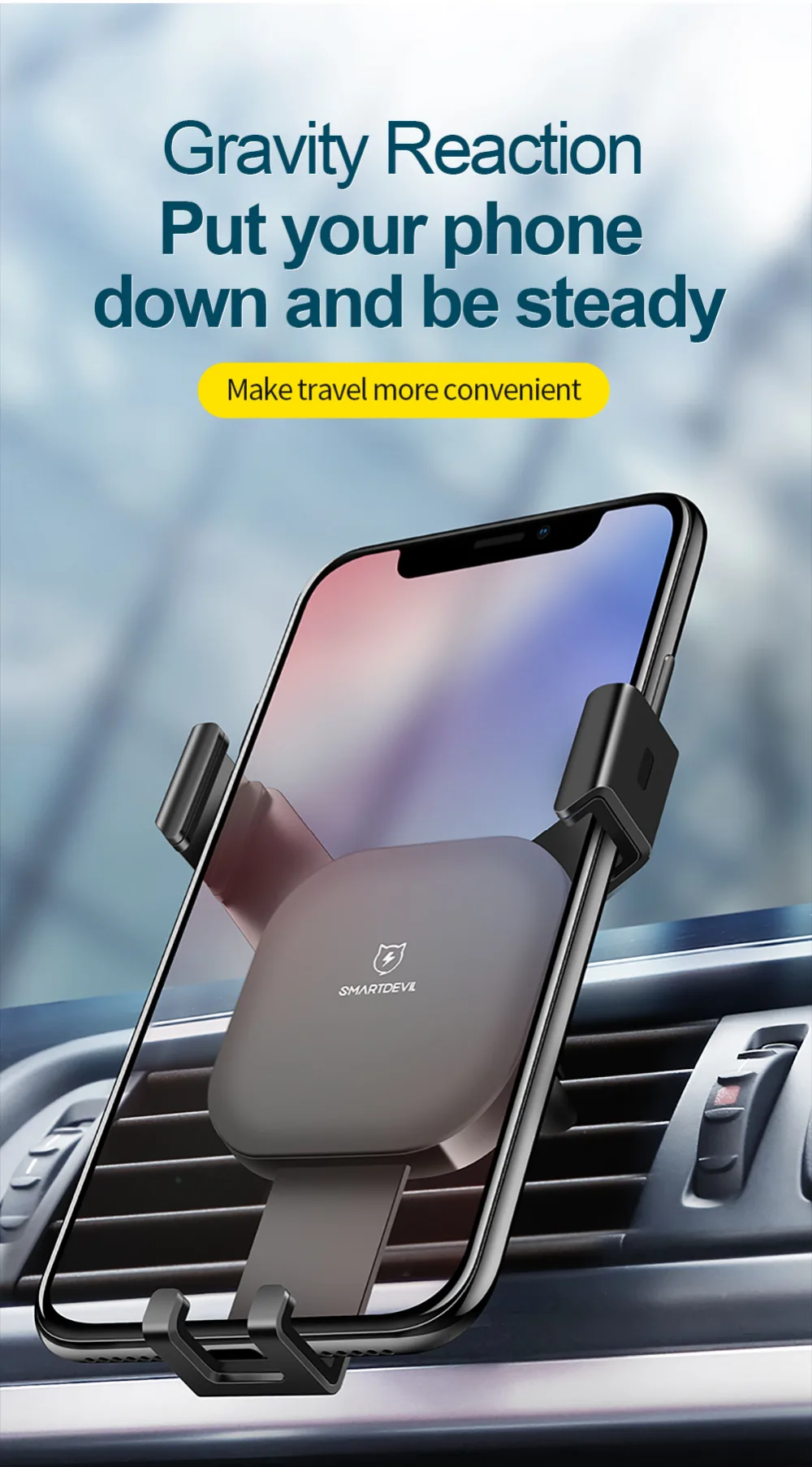 Автомобильный держатель для телефона SmartDevil для iphone X 8 7 6 6s Plus, универсальный с вентиляционными отверстиями зажим для крепления samsung Xiaomi
