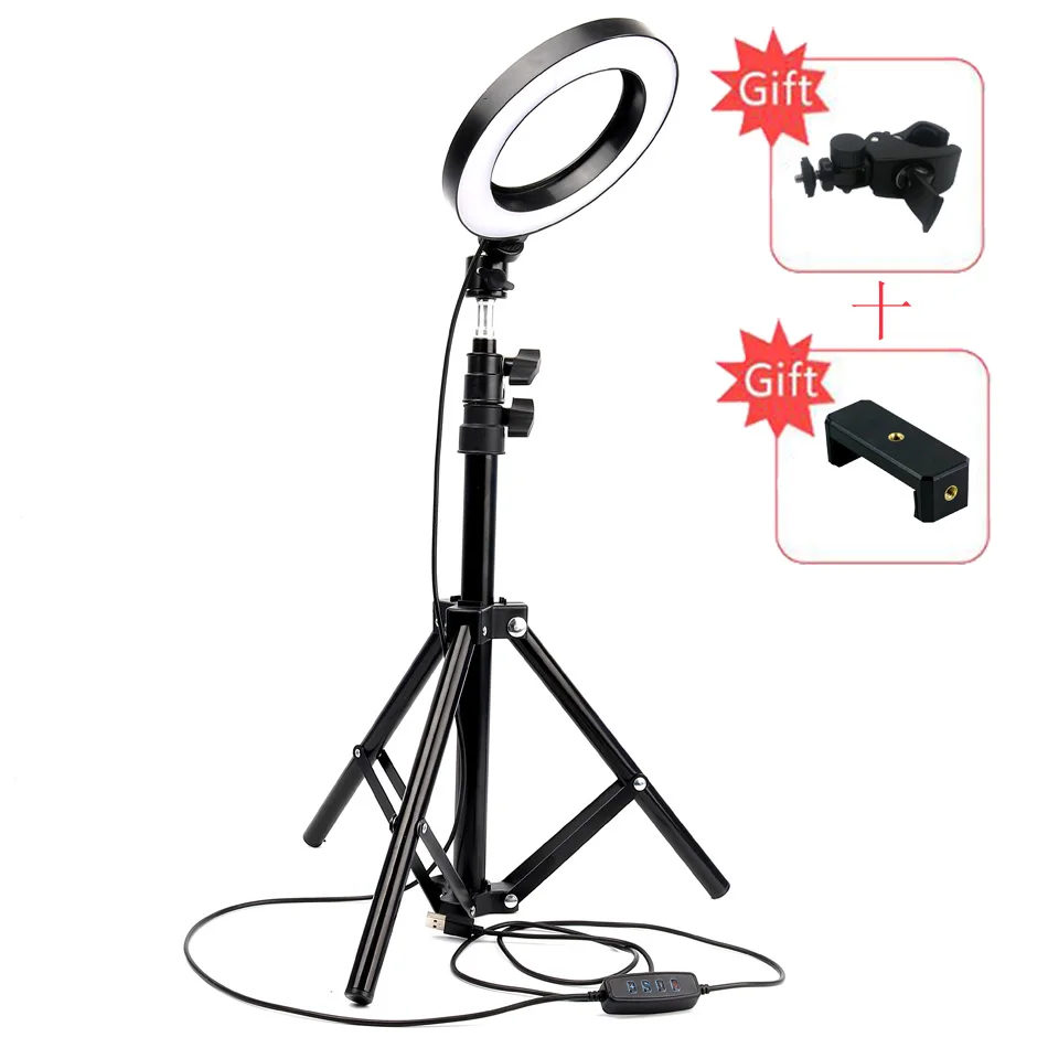 Приглушаемая Фотографическая студийное кольцо свет 3200 5600 к 6 &quot16 см светодиодный