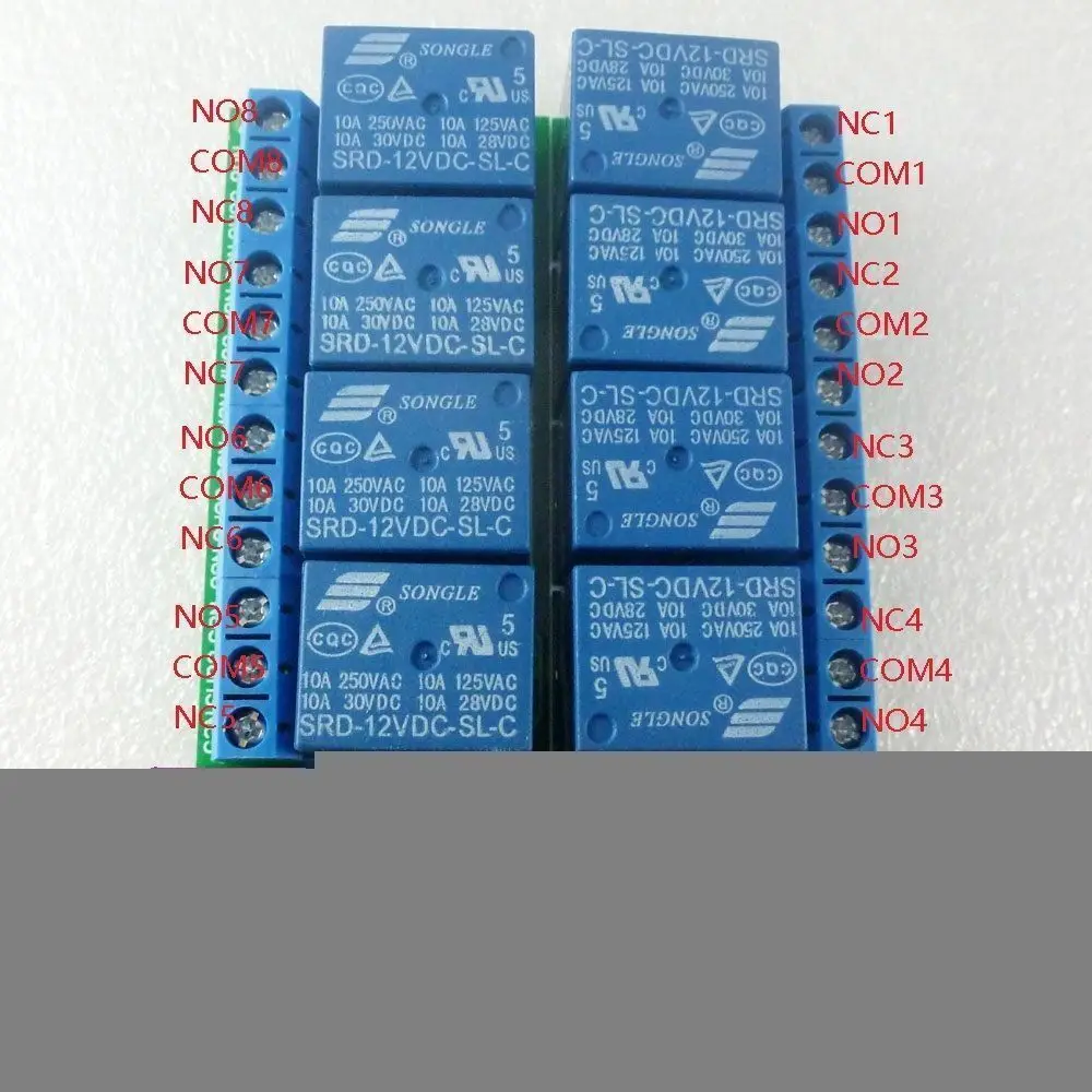 8CH DC 12В Modbus RTU RS485 релейный модуль переключатель плата для PLC лампы LED PTZ
