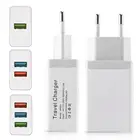 Универсальное дорожное зарядное устройство USB для телефона, быстрая зарядка, штепсельная вилка с а одиночной двойной тремя розетками USB для США ЕС