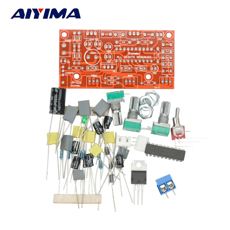 AIYIMA LM1036 тональный предусилитель Плата усилителя HIFI Fever Bass Treble регулятор громкости предусилитель тональная плата DIY KIYS