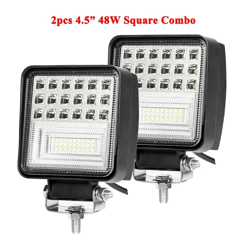2x48W Combo VISORAK " 27 Вт 48 Вт внедорожный светодиодный рабочий светильник 4x4 Светодиодный рабочий грузовик светодиодный Froklift светодиодный головной светильник для автомобиля 4WD 4x4 SUV ATV Froklift Truck - Цвет: 2x48W Combo