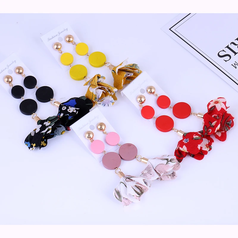 FLDZ геометрические круглые длинные серьги с бахромой в богемном народном стиле