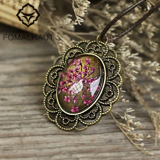 Женское длинное ожерелье с подвеской fomalhaute цветами сливы расписанное вручную