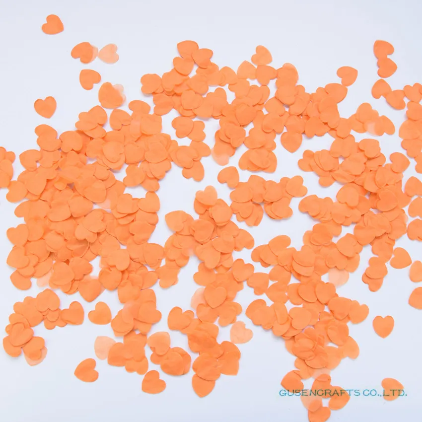 HC07 Orange 1500 шт Свадебные украшения из папиросной бумаги радужной конфетти "Сердечки"/сувениры/многоцветные - Цвет: HC07 Orange