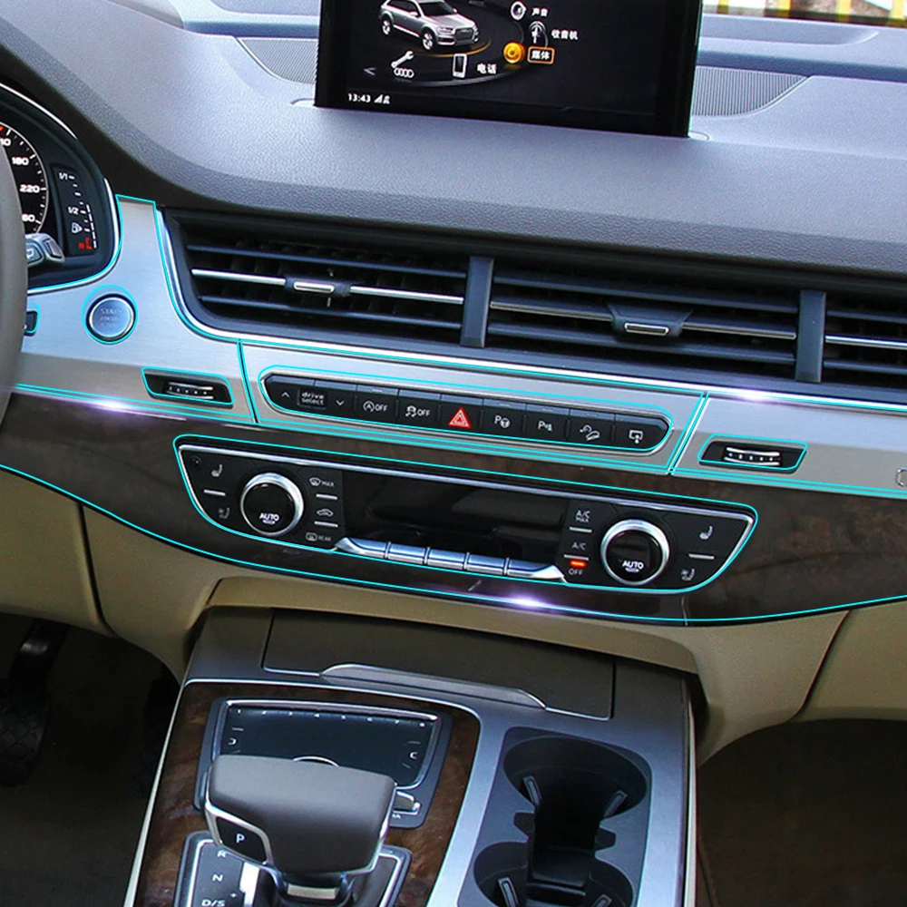 Car Interior Central Control Console Gear Shift Panel Clear Protective Film Sticker For Audi Q7 4m 2016-2018 Accessories | Автомобили и