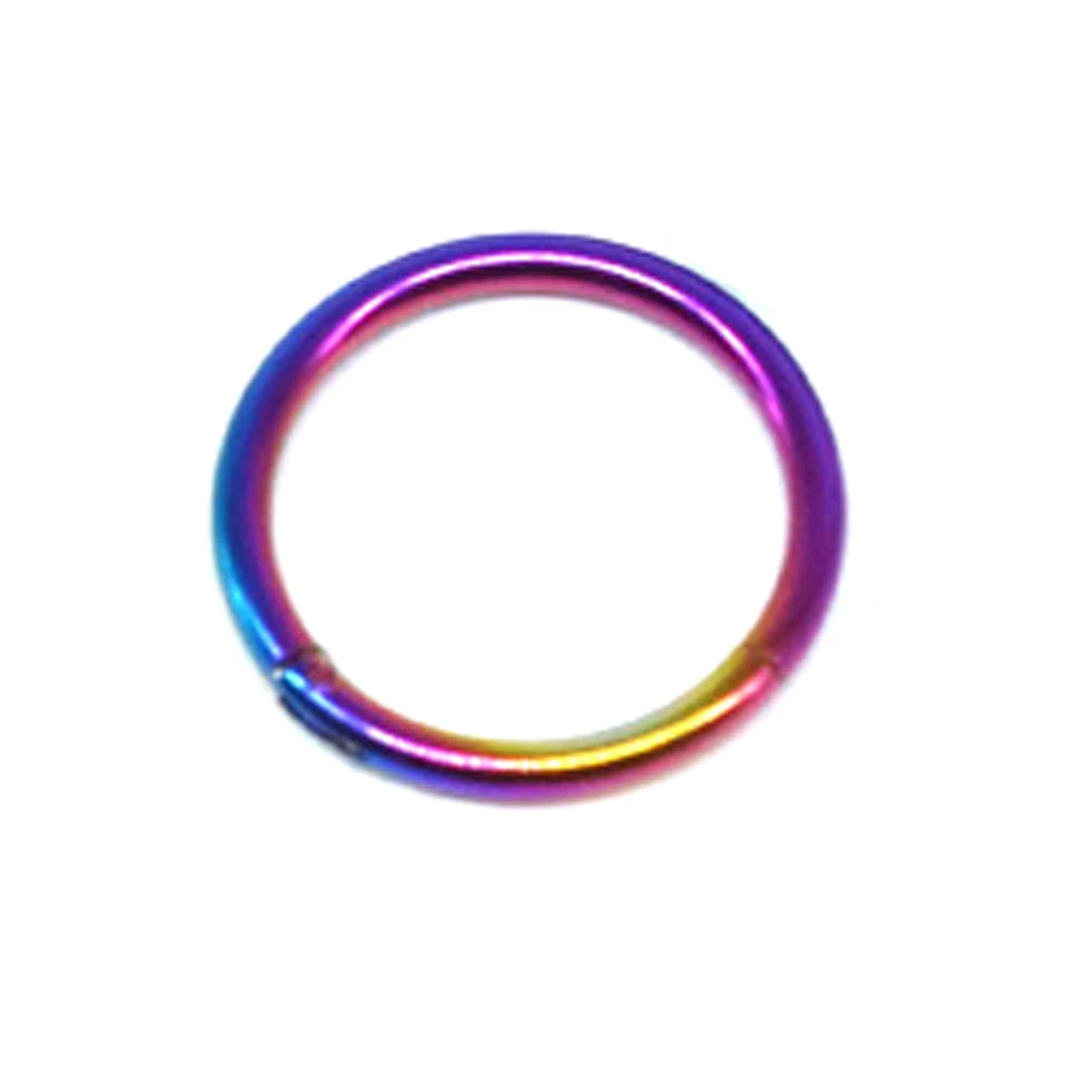 Colorful Новое поступление 1 шт хирургическая сталь 1,0 мм/1,2 мм шарнирная перегородка Кликер кольцо для носа пирсинг для ушей пирсинг для губ для носа унисекс ювелирные изделия - Окраска металла: Colorful