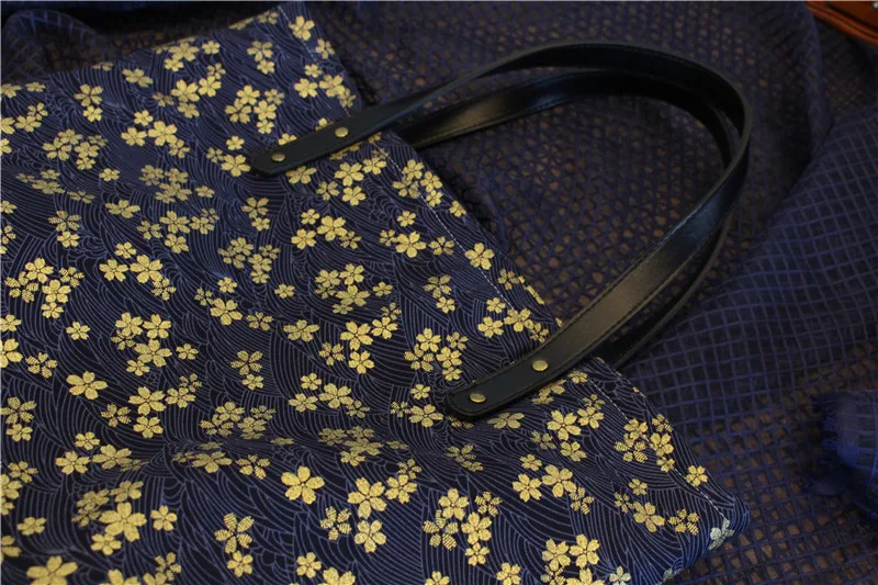 Восточная Хлопковая Сумка-тоут с золотой вышивкой искусная сумка удобная в стиле