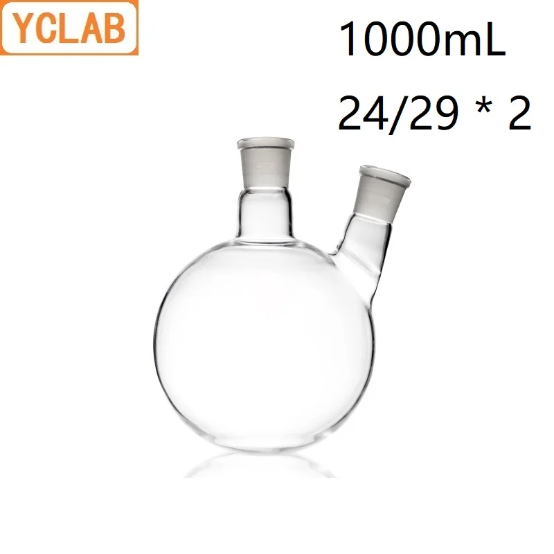 YCLAB 1000 мл 24/29 дистилляционная фляга косой формы с двумя шейками стандартные