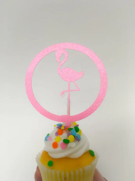 Блестящие тропические топперы в виде фламинго ананаса пальмы капкейков