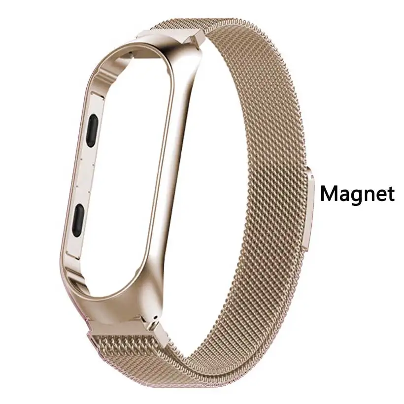 Magnetic Ремешок на запястье для Xiaomi mi Band 3 металлический Безвинтовой браслет из нержавеющей стали ремешок для mi Band 4 сменный ремешок аксессуары - Цвет: Magnetic