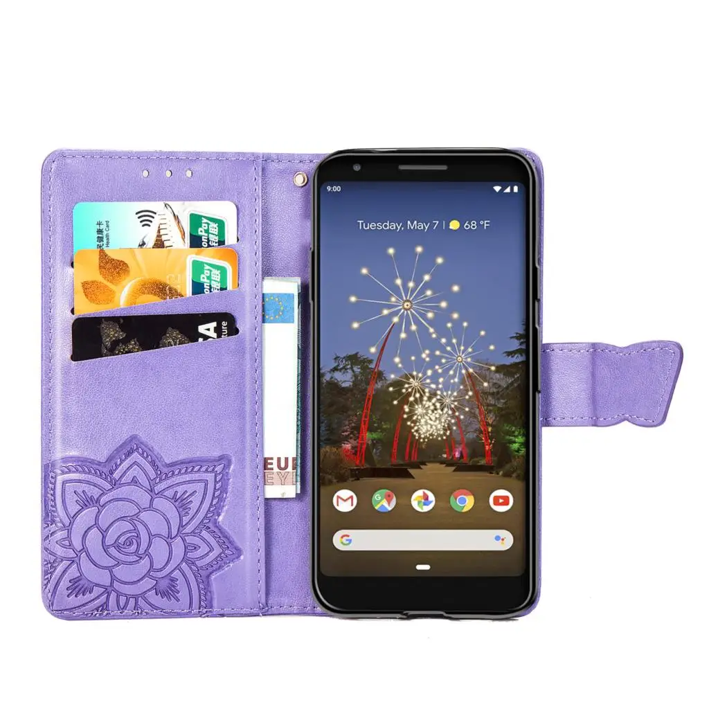 Для Google Pixel 3a чехол бабочка цветок Флип кожаный бумажник для карт XL мобильный