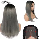 Парики из человеческих волос на сетке 4*4, парик на сетке с эффектом омбре, серые бразильские прямые парики без повреждений для чернокожихбелых женщин