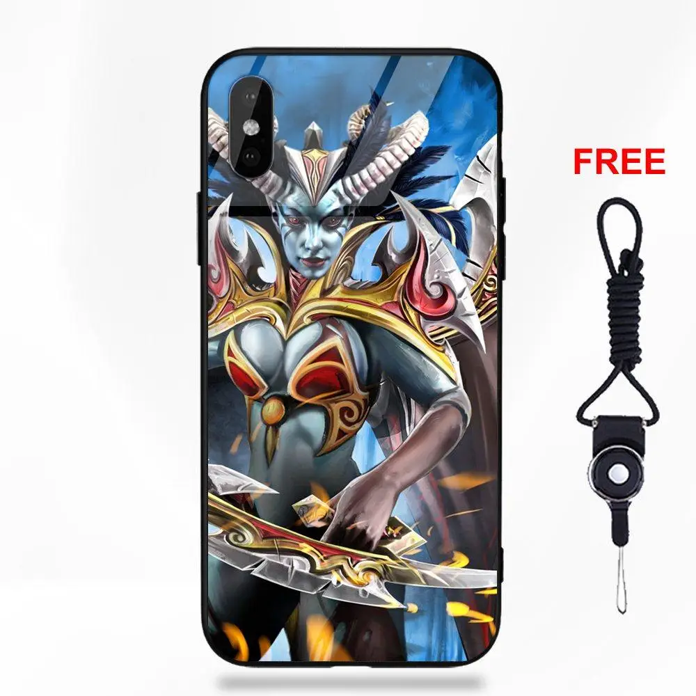 Vvcqod рисунок мягкий ТПУ чехол + закаленное стекло акаша королева боли Dota 2 для Apple