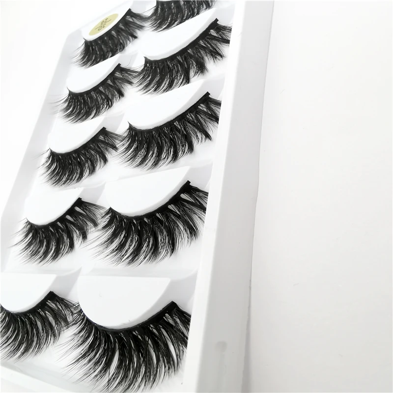 5pairs Mink Lashes 3D Eyelashes 100% Cruelty free Handmade Reusable Natural Popular False Makeup | Красота и здоровье