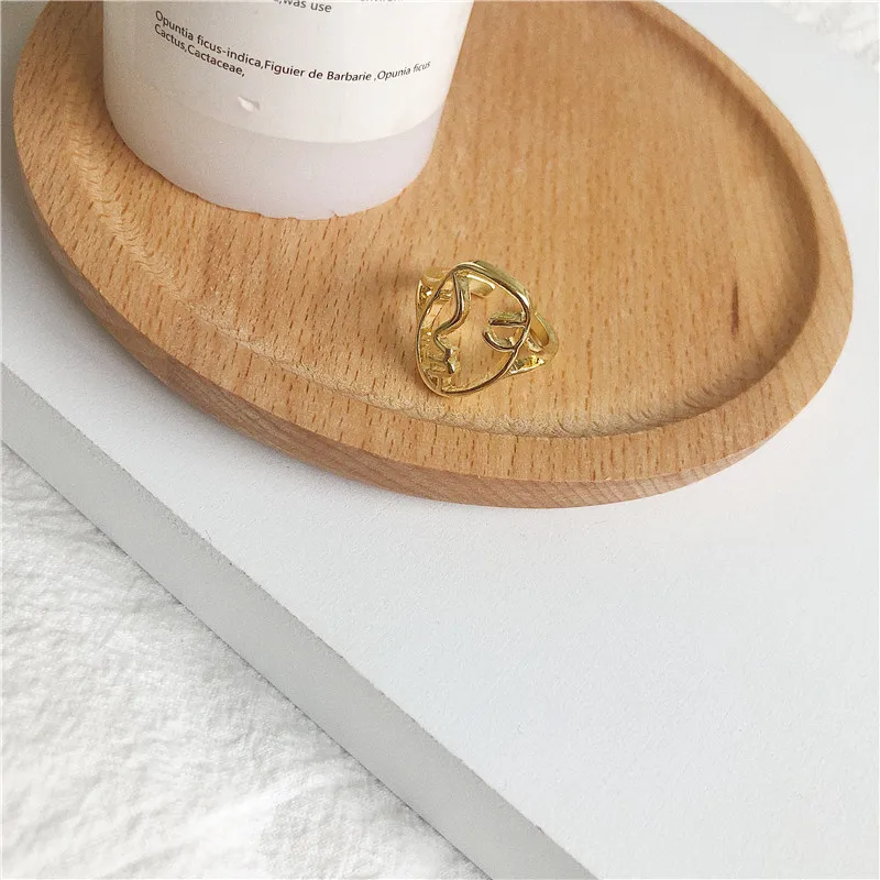 Новинка 2019 винтажные кольца с геометрическим рисунком лица для женщин