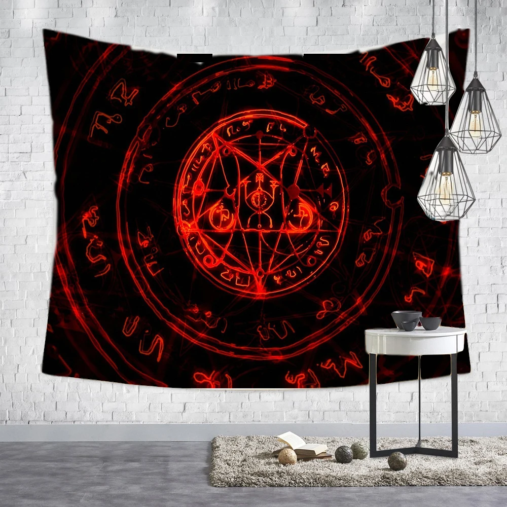 Настенный Гобелен Satanic для колдовства Висячие гобелены таинственная Divination Baphomet